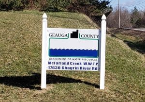 Geauga County Department of Water Resources sign